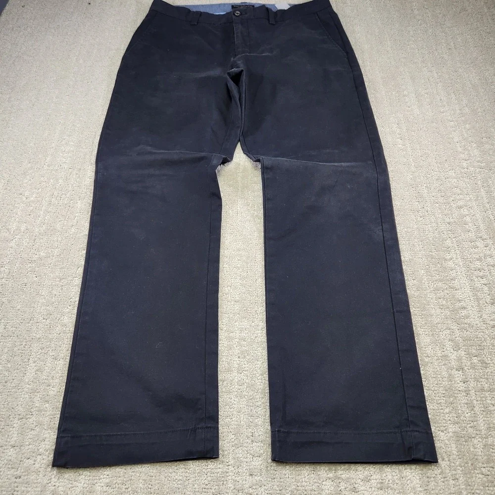 Banana Republic Pants Men 34x32‎ Aiden Chino Straight Leg Fit Cotton Black Lived